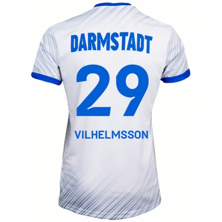 Kandiny Gyermek Oscar Vilhelmsson #29 Fehér Kék Idegenbeli Jersey 2024/25 Mez Póló Ing