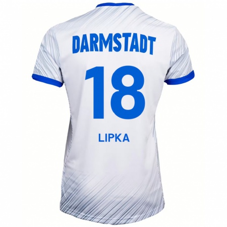 Kandiny Gyermek David Lipka #18 Fehér Kék Idegenbeli Jersey 2024/25 Mez Póló Ing