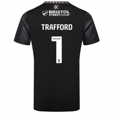 Kandiny Gyermek James Trafford #1 Fekete Idegenbeli Jersey 2024/25 Mez Póló Ing