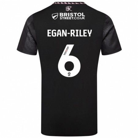 Kandiny Gyermek Cj Egan-Riley #6 Fekete Idegenbeli Jersey 2024/25 Mez Póló Ing