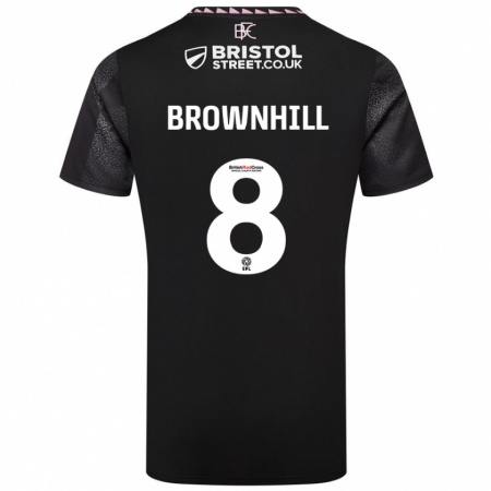 Kandiny Gyermek Josh Brownhill #8 Fekete Idegenbeli Jersey 2024/25 Mez Póló Ing