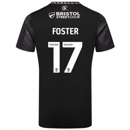 Kandiny Gyermek Lyle Foster #17 Fekete Idegenbeli Jersey 2024/25 Mez Póló Ing