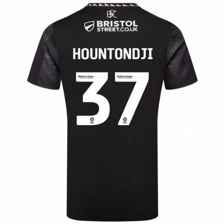 Kandiny Gyermek Andreas Hountondji #37 Fekete Idegenbeli Jersey 2024/25 Mez Póló Ing