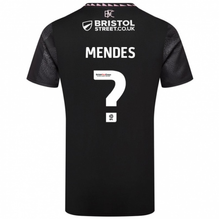 Kandiny Gyermek João Mendes #0 Fekete Idegenbeli Jersey 2024/25 Mez Póló Ing