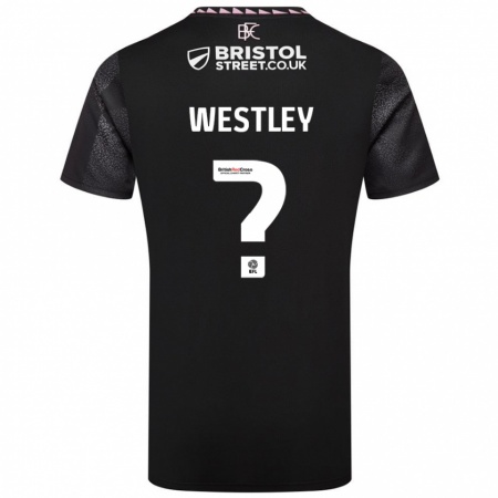 Kandiny Gyermek Joe Westley #0 Fekete Idegenbeli Jersey 2024/25 Mez Póló Ing