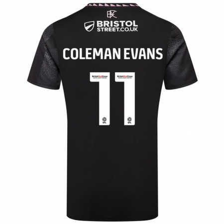 Kandiny Gyermek Amaya Coleman-Evans #11 Fekete Idegenbeli Jersey 2024/25 Mez Póló Ing