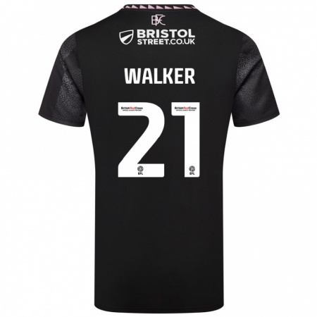 Kandiny Gyermek Claudia Walker #21 Fekete Idegenbeli Jersey 2024/25 Mez Póló Ing