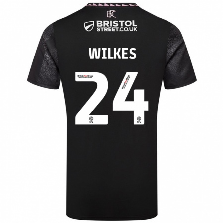 Kandiny Gyermek Tilly Wilkes #24 Fekete Idegenbeli Jersey 2024/25 Mez Póló Ing