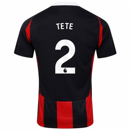 Kandiny Gyermek Kenny Tete #2 Fekete Piros Idegenbeli Jersey 2024/25 Mez Póló Ing