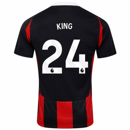 Kandiny Gyermek Joshua King #24 Fekete Piros Idegenbeli Jersey 2024/25 Mez Póló Ing