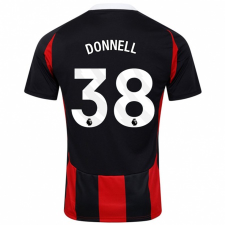 Kandiny Gyermek Chris Donnell #38 Fekete Piros Idegenbeli Jersey 2024/25 Mez Póló Ing