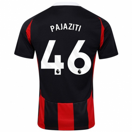 Kandiny Gyermek Adrion Pajaziti #46 Fekete Piros Idegenbeli Jersey 2024/25 Mez Póló Ing