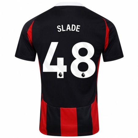 Kandiny Gyermek Bradley Slade #48 Fekete Piros Idegenbeli Jersey 2024/25 Mez Póló Ing