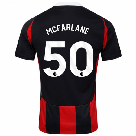 Kandiny Gyermek Callum Mcfarlane #50 Fekete Piros Idegenbeli Jersey 2024/25 Mez Póló Ing