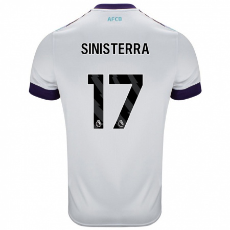 Kandiny Gyermek Luis Sinisterra #17 Fehér Zöld Lila Idegenbeli Jersey 2024/25 Mez Póló Ing