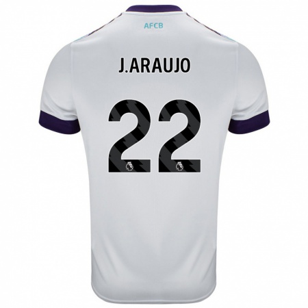 Kandiny Gyermek Julián Araujo #28 Fehér Zöld Lila Idegenbeli Jersey 2024/25 Mez Póló Ing