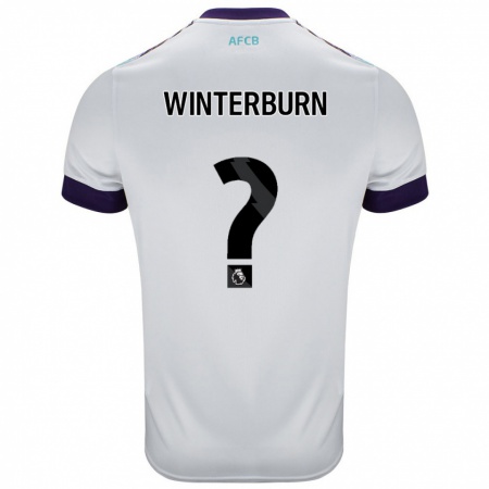 Kandiny Gyermek Ben Winterburn #0 Fehér Zöld Lila Idegenbeli Jersey 2024/25 Mez Póló Ing