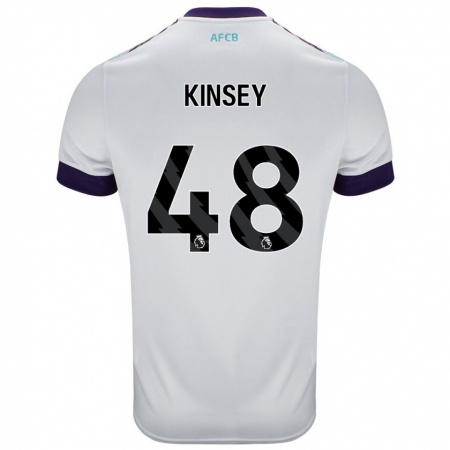 Kandiny Gyermek Max Kinsey #48 Fehér Zöld Lila Idegenbeli Jersey 2024/25 Mez Póló Ing