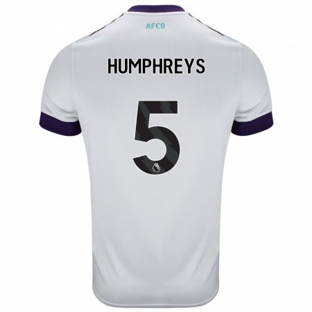 Kandiny Gyermek Holly Humphreys #5 Fehér Zöld Lila Idegenbeli Jersey 2024/25 Mez Póló Ing