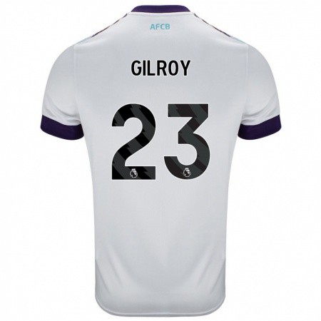 Kandiny Gyermek Chloe Gilroy #23 Fehér Zöld Lila Idegenbeli Jersey 2024/25 Mez Póló Ing