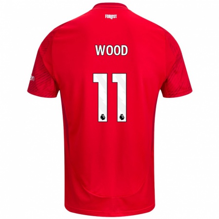 Kandiny Férfi Chris Wood #11 Piros Fehér Hazai Jersey 2024/25 Mez Póló Ing