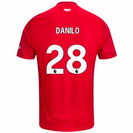 Kandiny Férfi Danilo #28 Piros Fehér Hazai Jersey 2024/25 Mez Póló Ing