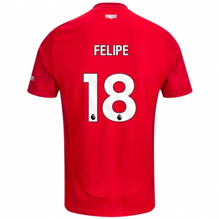 Kandiny Férfi Felipe #18 Piros Fehér Hazai Jersey 2024/25 Mez Póló Ing