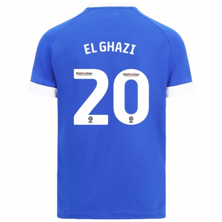 Kandiny Férfi Anwar El Ghazi #20 Égszínkék Hazai Jersey 2024/25 Mez Póló Ing