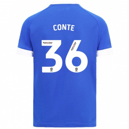 Kandiny Férfi Raheem Conte #36 Égszínkék Hazai Jersey 2024/25 Mez Póló Ing