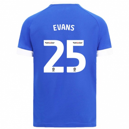 Kandiny Férfi Kieron Evans #25 Égszínkék Hazai Jersey 2024/25 Mez Póló Ing