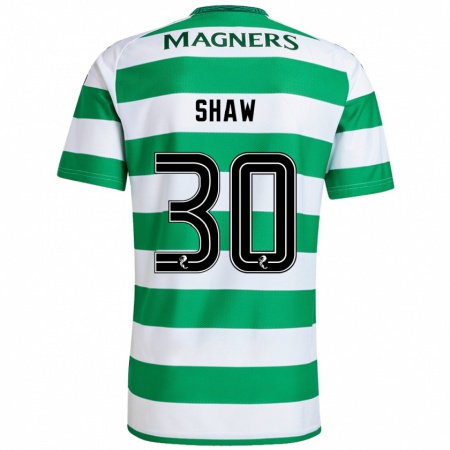 Kandiny Férfi Liam Shaw #30 Zöld Fehér Hazai Jersey 2024/25 Mez Póló Ing