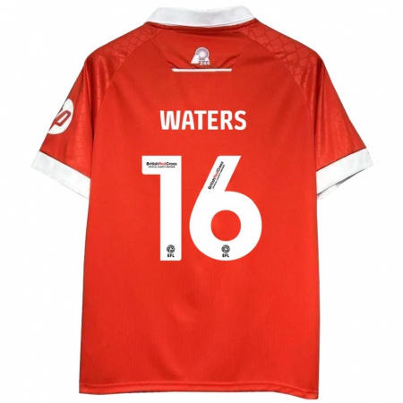 Kandiny Férfi Billy Waters #16 Piros Fehér Hazai Jersey 2024/25 Mez Póló Ing