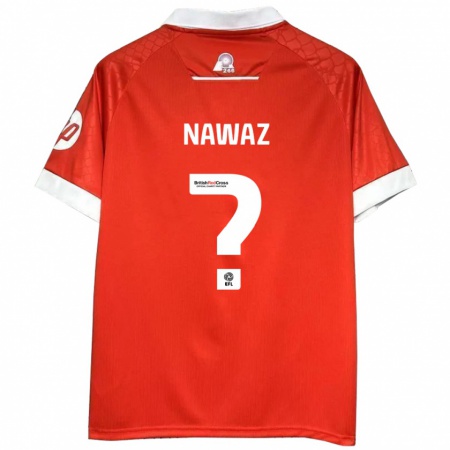 Kandiny Férfi Umar Nawaz #0 Piros Fehér Hazai Jersey 2024/25 Mez Póló Ing