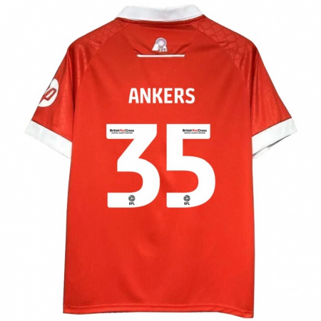 Kandiny Férfi Chloe Ankers #35 Piros Fehér Hazai Jersey 2024/25 Mez Póló Ing