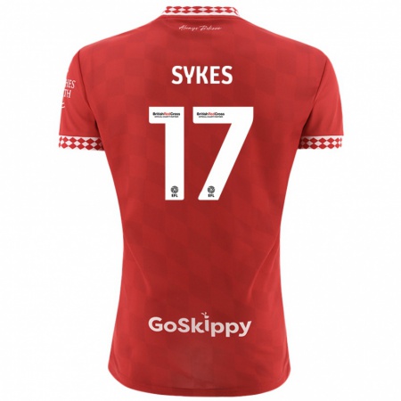 Kandiny Férfi Mark Sykes #17 Piros Hazai Jersey 2024/25 Mez Póló Ing