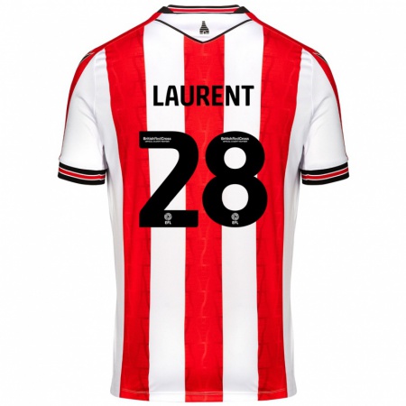 Kandiny Férfi Josh Laurent #28 Piros Fehér Hazai Jersey 2024/25 Mez Póló Ing