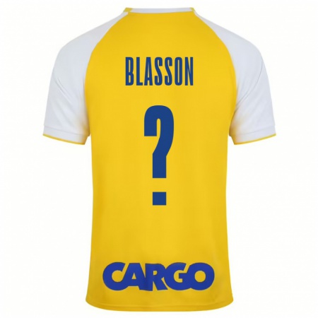 Kandiny Férfi Ariel Blasson #0 Sárga Fehér Hazai Jersey 2024/25 Mez Póló Ing