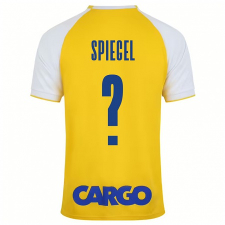 Kandiny Férfi Liran Shpigel #0 Sárga Fehér Hazai Jersey 2024/25 Mez Póló Ing