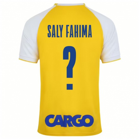 Kandiny Férfi Israel Saly Fahima #0 Sárga Fehér Hazai Jersey 2024/25 Mez Póló Ing