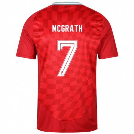 Kandiny Férfi Jamie Mcgrath #7 Piros Hazai Jersey 2024/25 Mez Póló Ing