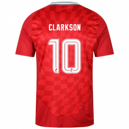 Kandiny Férfi Leighton Clarkson #10 Piros Hazai Jersey 2024/25 Mez Póló Ing