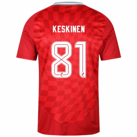 Kandiny Férfi Topi Keskinen #81 Piros Hazai Jersey 2024/25 Mez Póló Ing