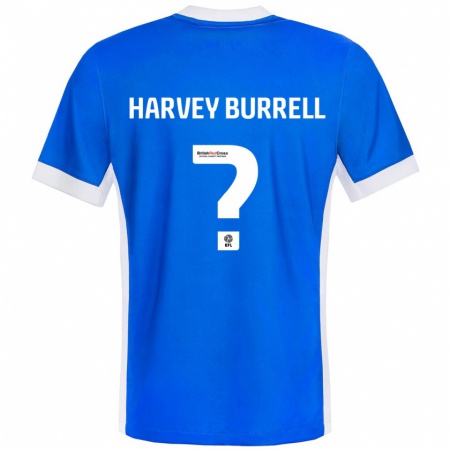 Kandiny Férfi William Harvey Burrell #0 Kék Fehér Hazai Jersey 2024/25 Mez Póló Ing