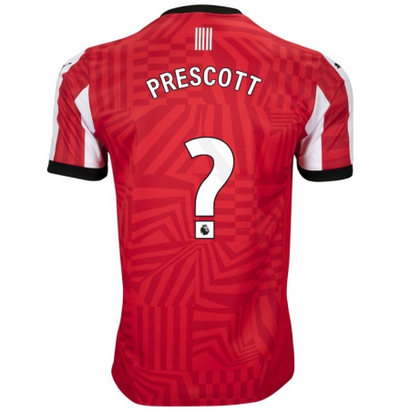 Kandiny Férfi Alfie Prescott #0 Piros Fehér Hazai Jersey 2024/25 Mez Póló Ing