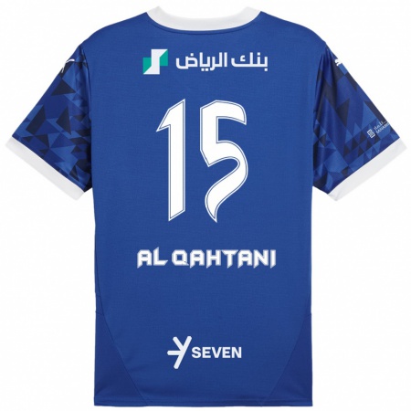 Kandiny Férfi Mohammed Al-Qahtani #15 Sötétkék Fehér Hazai Jersey 2024/25 Mez Póló Ing