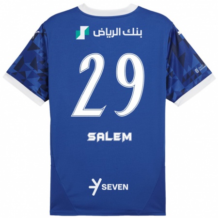 Kandiny Férfi Salem Al-Dawsari #29 Sötétkék Fehér Hazai Jersey 2024/25 Mez Póló Ing