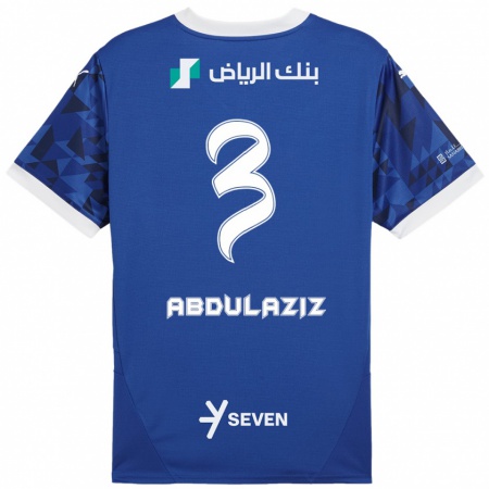 Kandiny Férfi Al Jawhara Abdulaziz #3 Sötétkék Fehér Hazai Jersey 2024/25 Mez Póló Ing