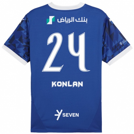 Kandiny Férfi Cynthia Konlan #24 Sötétkék Fehér Hazai Jersey 2024/25 Mez Póló Ing