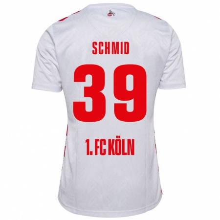 Kandiny Férfi Maximilian Schmid #39 Fehér Piros Hazai Jersey 2024/25 Mez Póló Ing