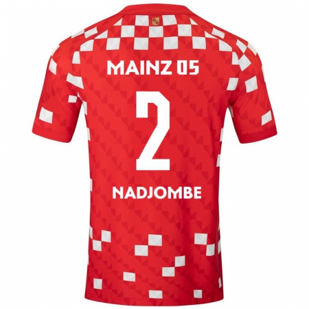 Kandiny Férfi Jean-Marie Nadjombe #2 Fehér Piros Hazai Jersey 2024/25 Mez Póló Ing